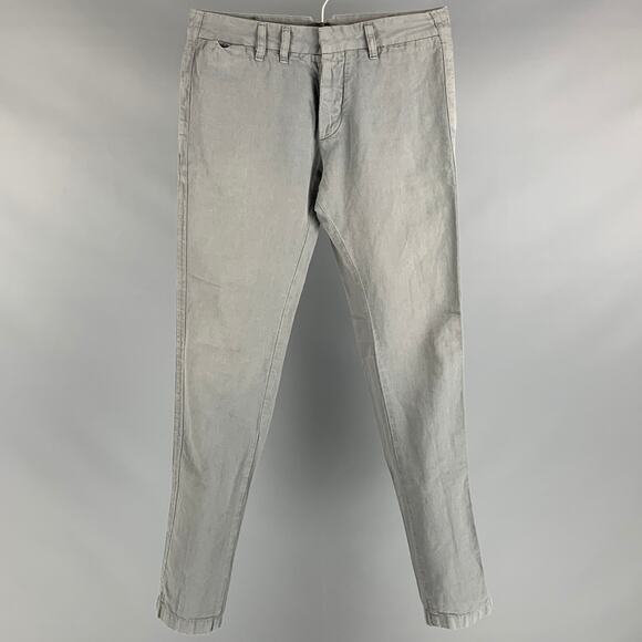 DIESEL Size 28 Grey Cotton Linen Button Fly Casual Pants